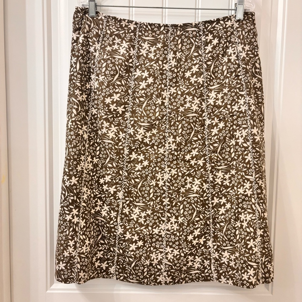 Eddie Bauer Women’s Floral Knee-Length A-Line Skirt Size 12